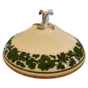 Meissen Tureen/Bowl Lid Only 'Green Vine' Gild/Gold Trim Discontinued